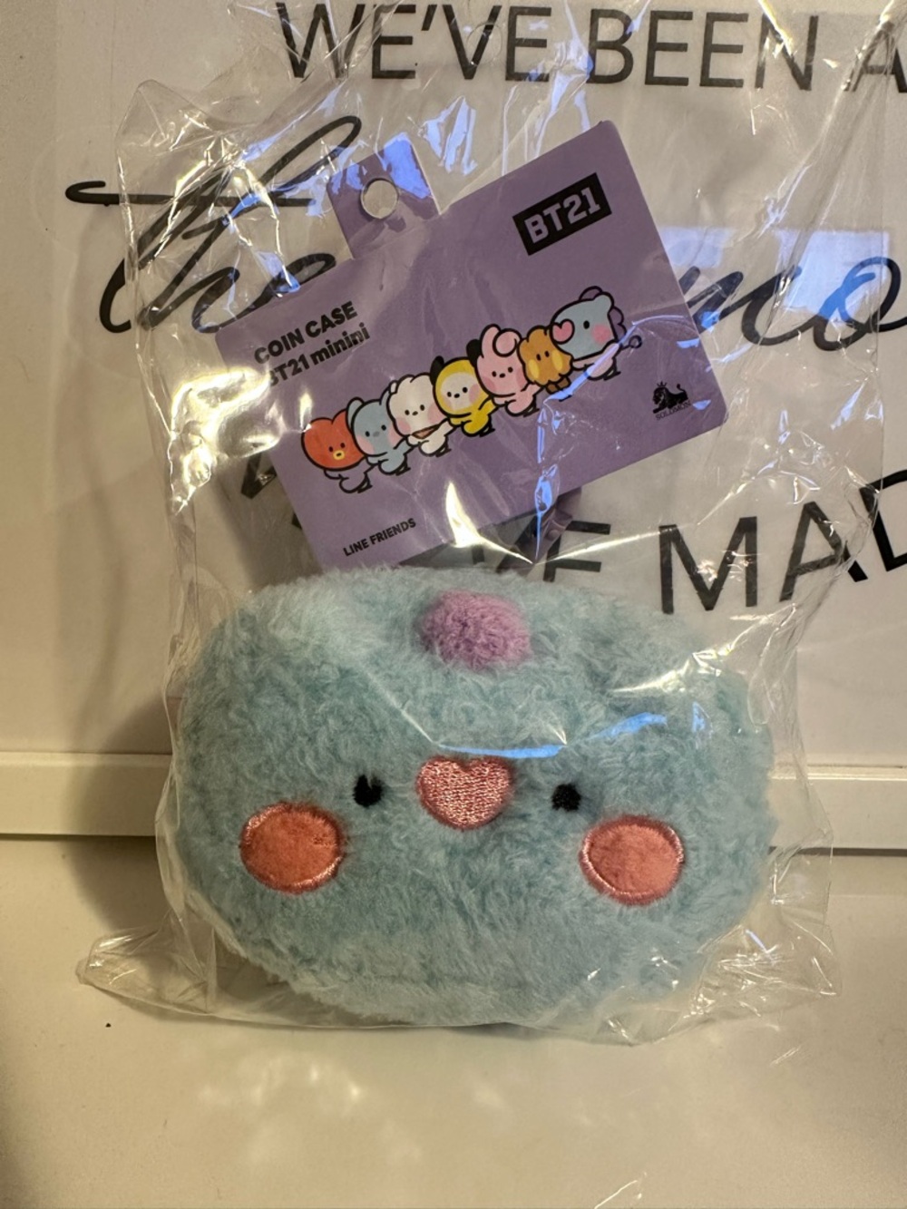 BT21 Minini Plush Coin Case 💙 Mang Character | BTS LINE FRIENDS Cute Zip Pouch